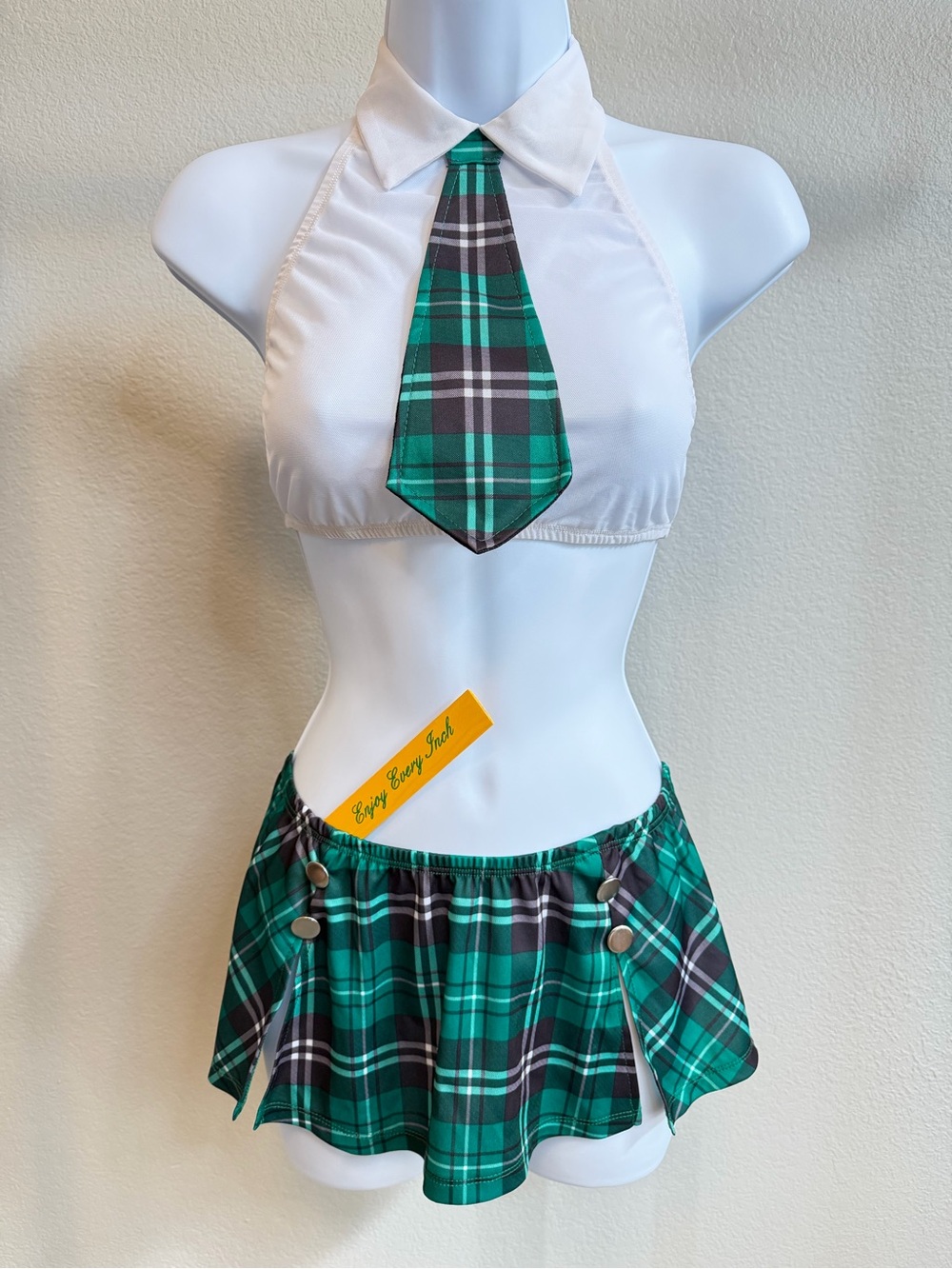 Dreamgirl Extra-Curricular Cutie Schoolgirl Green Plaid Costume #10168 O/S